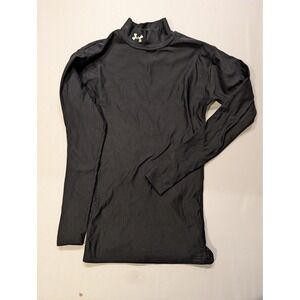 Under Armour Mens Small Mock Neck Compression Base Layer Top Black